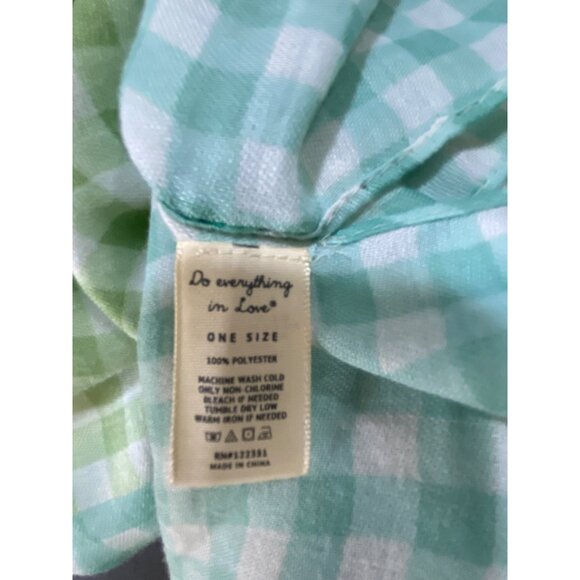 Green & White Gingham‎ Check Lightweight Open Kimono Tassels Beach  Plaid Boho - Picture 5 of 6